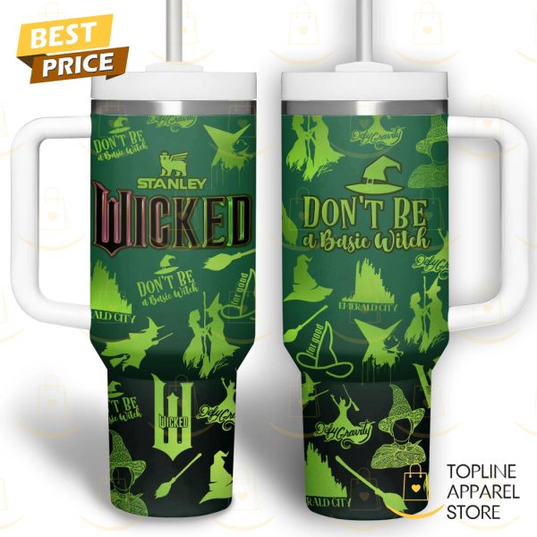 Wicked Dont Be A Basic Witch Tumbler With Handle And Straw