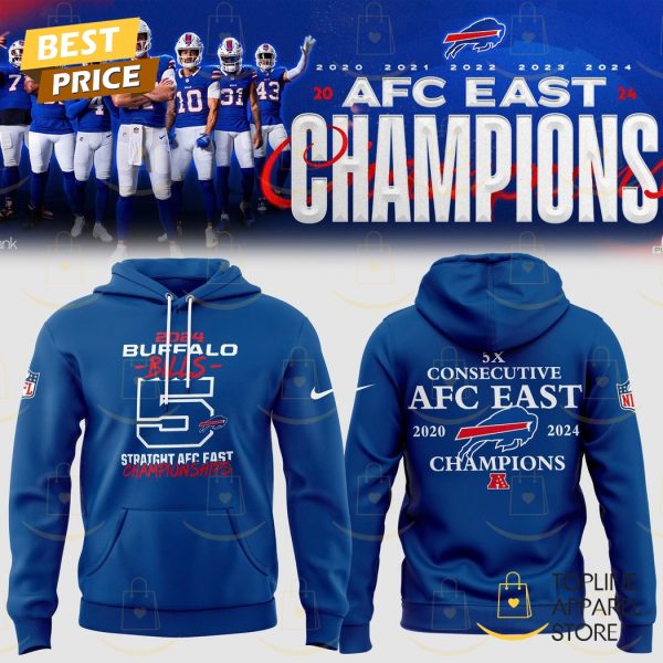 Buffalo Bills 2024 AFC East Division Champions – 5x Consecutive AFC East 2020-2024 Champions Hoodie