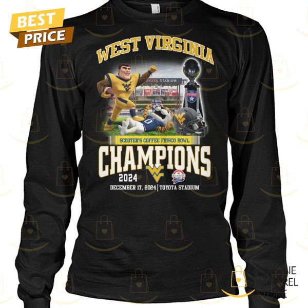 West Virginia Mountaineers Scooter Coffee Frisco Bowl Champions 2024 Unisex T-Shirt