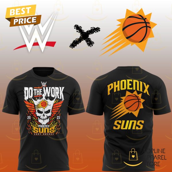 Do The Work 2025 Phoenix Suns x WWE Cody Rhodes 3D T-Shirt – Black