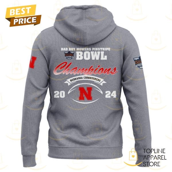 Nebraska Cornhuskers Football Champions Bad Boy Mowers Pinstripe Bowl Hoodie