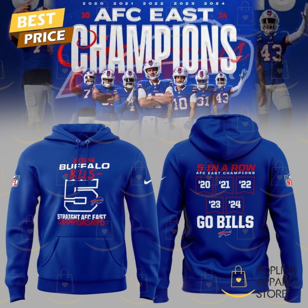 2024 Buffalo Bills 5 Traight AFC East Championships Buffalo Bills Hoodie