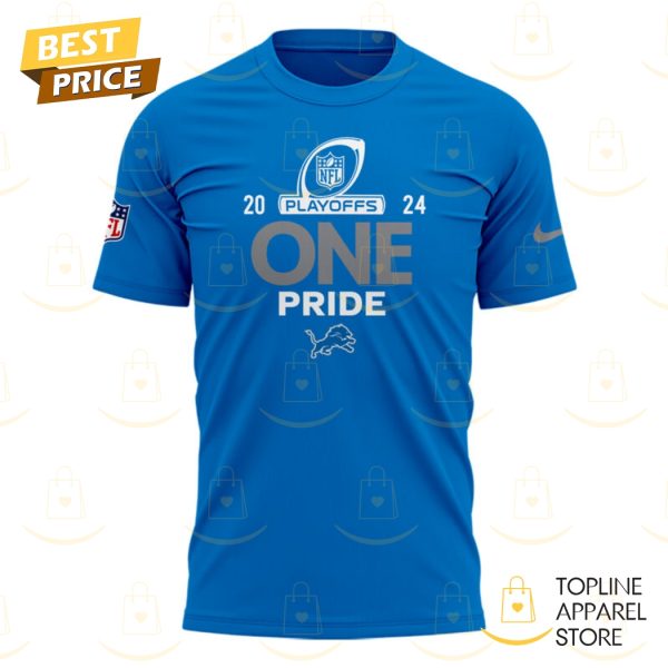 Detroit Lions Play Offs 2024 One Pride 3D T-Shirt – Blue