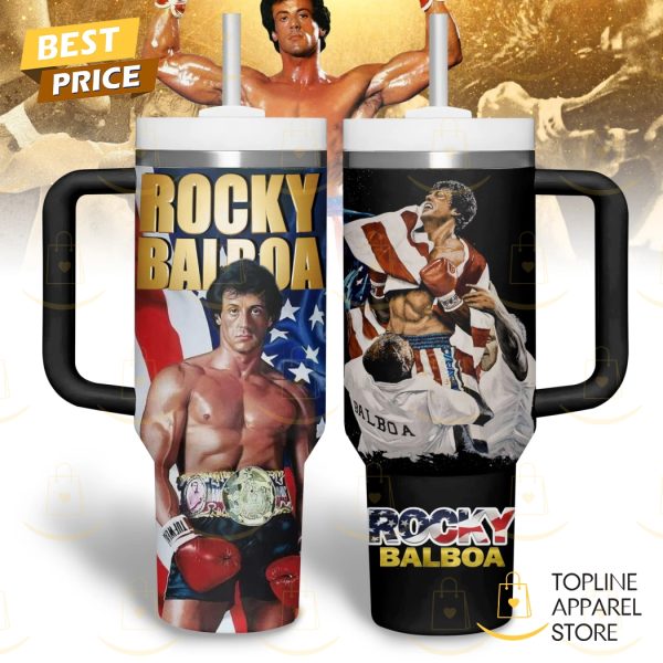 Rocky Balboa Tumbler With Handle And Straw