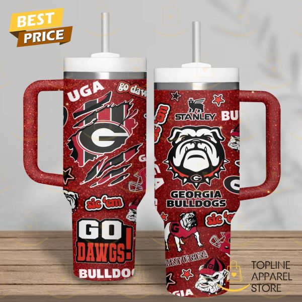 Georgia Bulldogs Sic Em Go Dawgs Tumbler With Handle And Straw