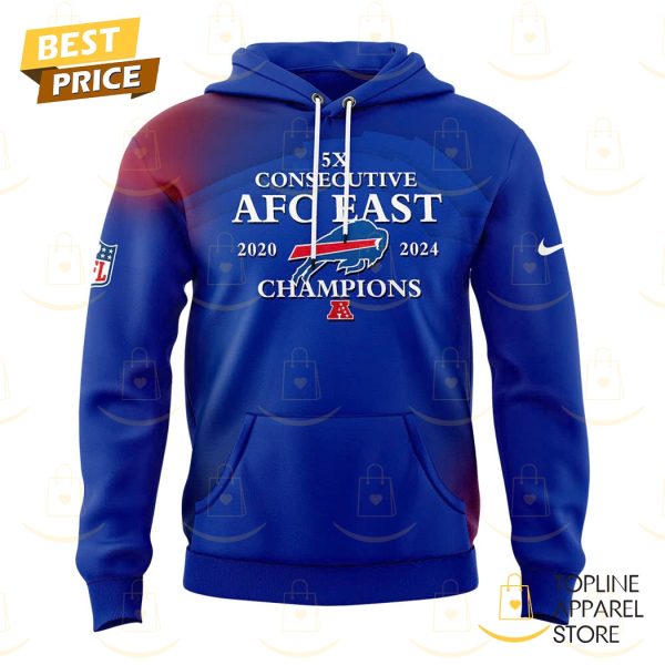 5x Consecutive AFC East 2020-2024 Champions Buffalo Bills 5 In A Row Hoodie