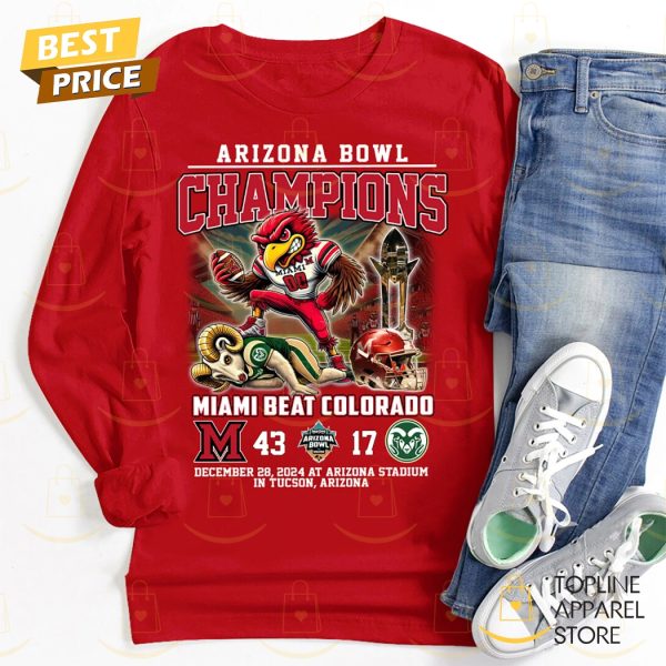 Arizona Bowl Champions 2024 Miami RedHawks Unisex T-Shirt