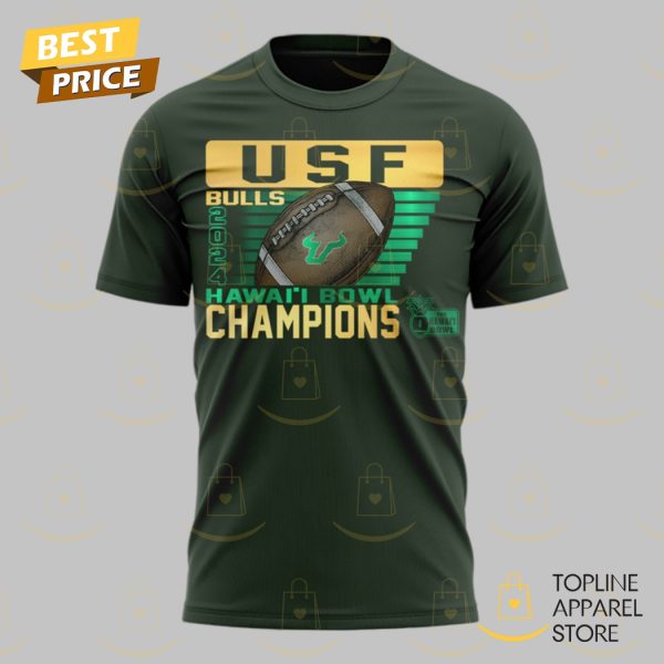 South Florida Bulls Football Hawai I Bowl Champions 3D T-Shirt