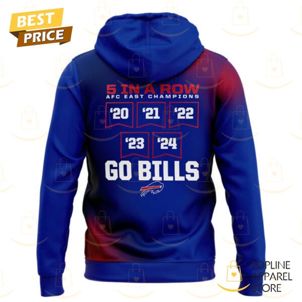 5x Consecutive AFC East 2020-2024 Champions Buffalo Bills 5 In A Row Hoodie