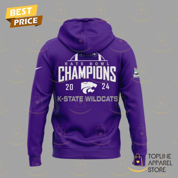 K-State Kansas State Wildcats 2024 Rate Bowl Champions Hoodie