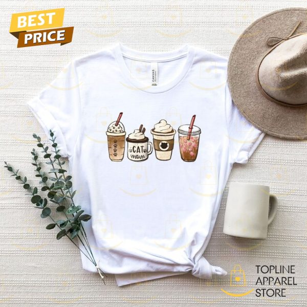 Cat Mom Coffee Lover Latte Iced Coffee Shirt