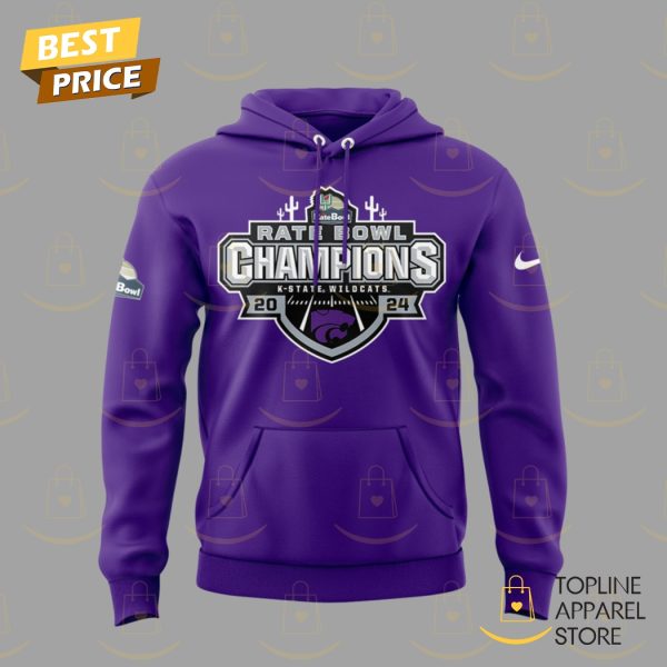 K-State Kansas State Wildcats 2024 Rate Bowl Champions Hoodie