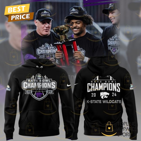 2024 Rate Bowl Champions K-State Kansas State Wildcats Black Hoodie