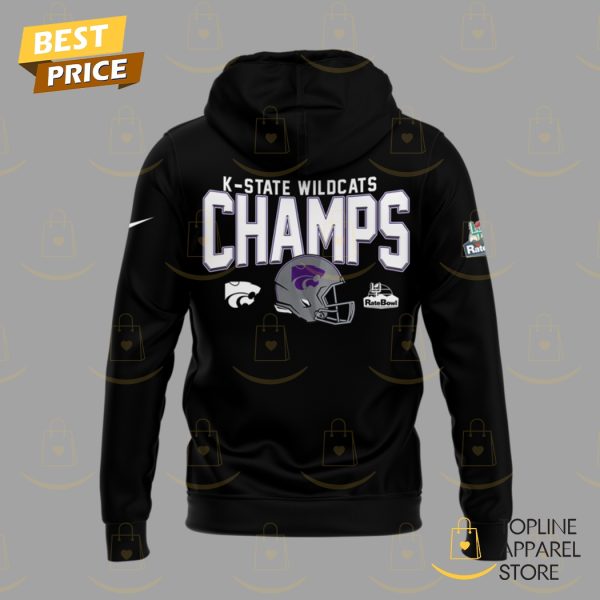 K-State Kansas State Wildcats 2024 Rate Bowl Champions Black Hoodie