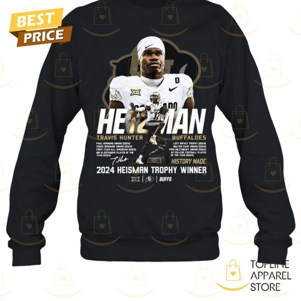 Travis Hunter Colorado Buffaloes 2024 Heisman Trophy Winner Signature Unisex T-Shirt