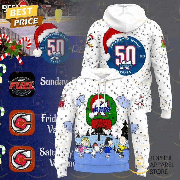 Kalamazoo Wings Highlights Peanuts A Christmas Clebration Night Hoodie