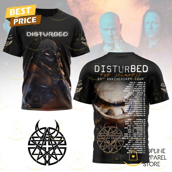 Disturbed The Sickness 25th Anniversary Tour 3D T-Shirt