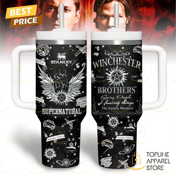 Supernatural Winchester Brothers Tumbler With Handle And Straw