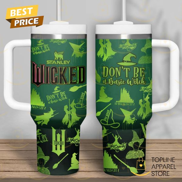 Wicked Dont Be A Basic Witch Tumbler With Handle And Straw