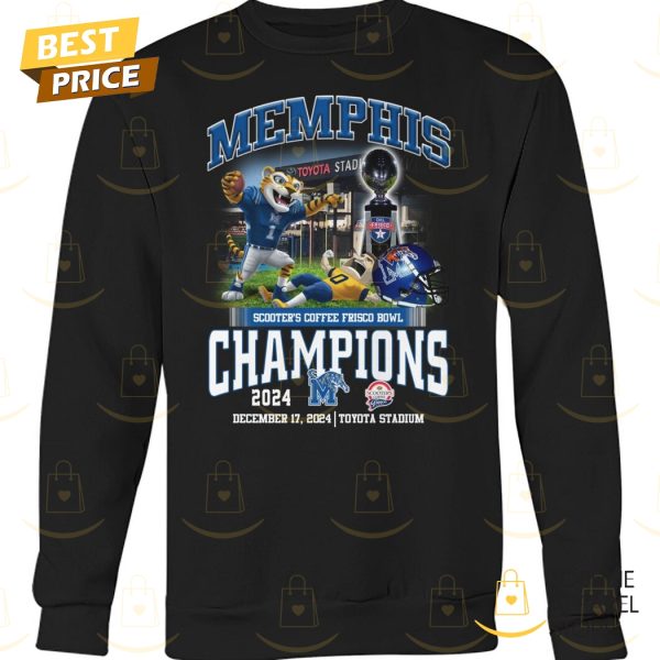 Memphis Tigers Scooter Coffee Frisco Bowl Champions 2024 Unisex T-Shirt