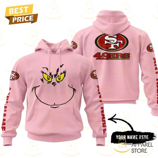 Personalized The Grinch x San Francisco 49ers Hoodie – Pink