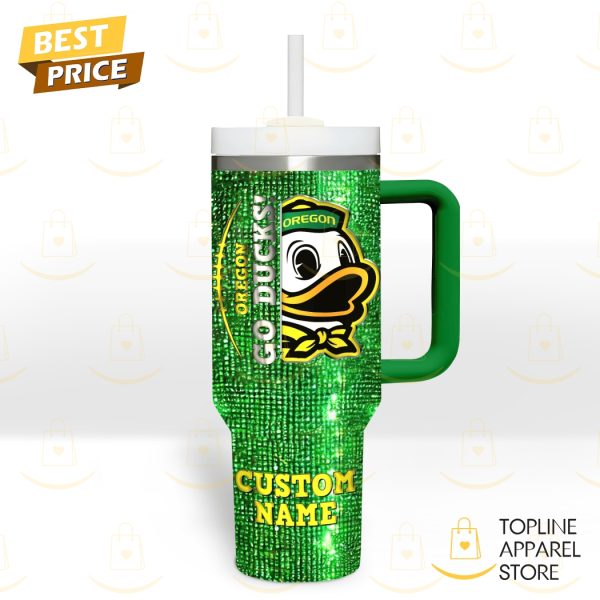 Personalized Oregon Ducks – Go Ducks Tumbler With Handle And Straw