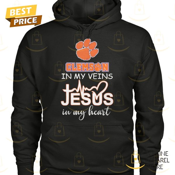 Clemson Tigers – Clemson In My Veins Jesus In My Heart Unisex T-Shirt