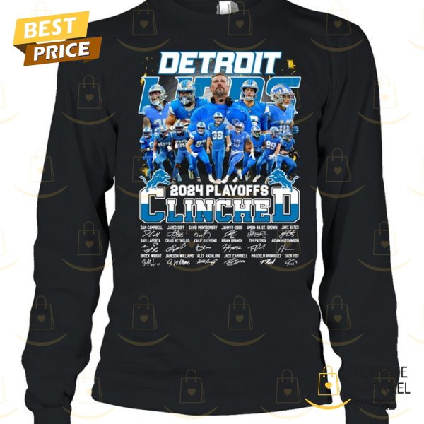 Detroit Lions 2024 Playoffs Clinched Signature Unisex T-Shirt