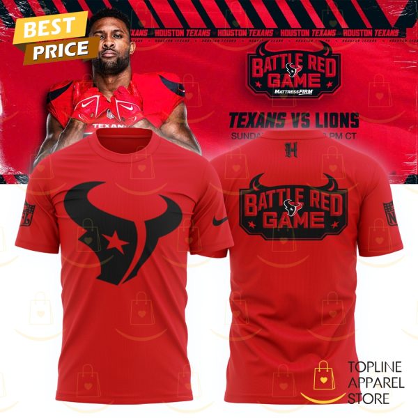 Houston Texans 2024 Battle Red Game 3D T-Shirt