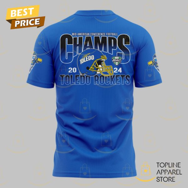 Toledo Rockets Football 2024 GameAbove Sports Bowl Champions 3D T-Shirt – Blue