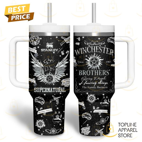 Supernatural Winchester Brothers Tumbler With Handle And Straw