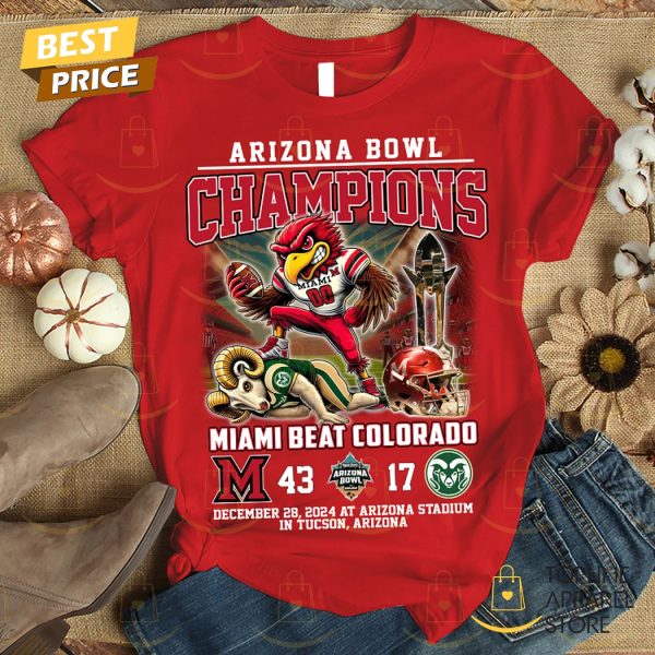 Arizona Bowl Champions 2024 Miami RedHawks Unisex T-Shirt