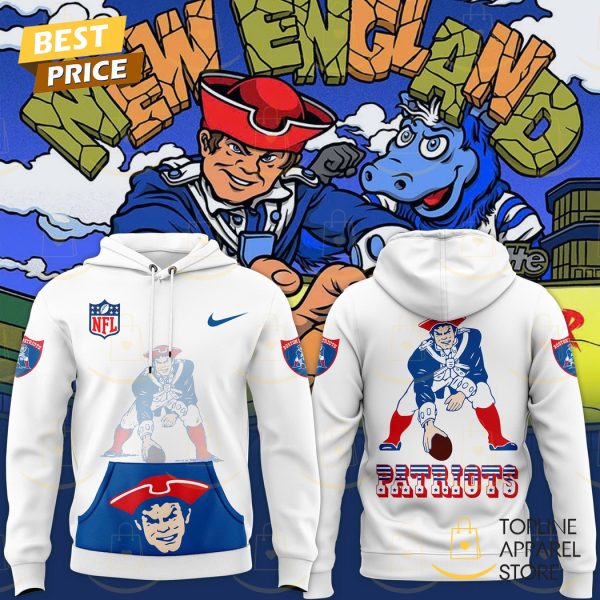 New England Patriots Throwback Threads Hoodie – White