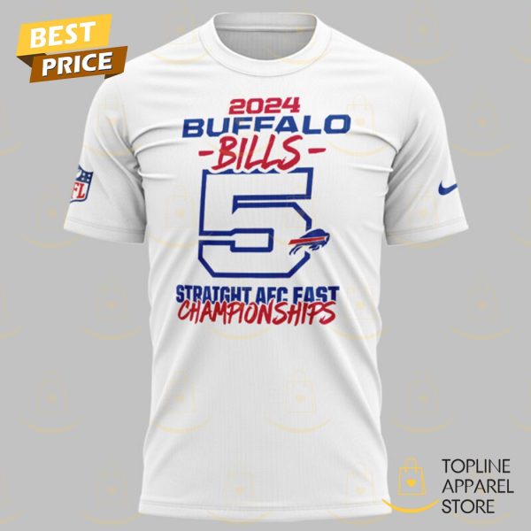 2024 AFC East Division Champions Buffalo Bills – Go Bills 3D T-Shirt – White