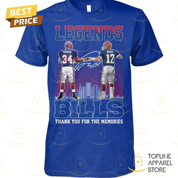 Buffalo Bills Thurman Thomas x Jim Kelly Signature Thank You For The Memories Unisex T-Shirt