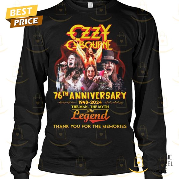 Ozzy Osbourne 76th Anniversary 1948-2024 The Man – The Myth – The Legends Thank You For The Memories Unisex T-Shirt