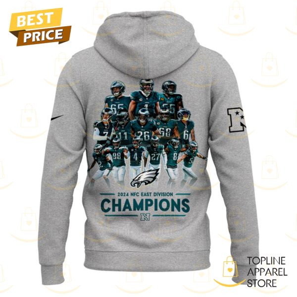 Ready To Roll NFC East Division Champions 2024 Philadelphia Eagles Hoodie – Grey