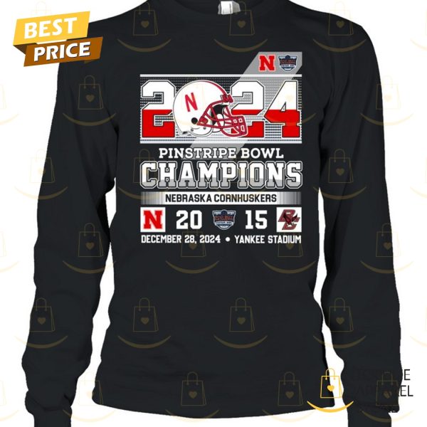 2024 Pinstripe Bowl Champions Nebraska Cornhuskers Unisex T-Shirt