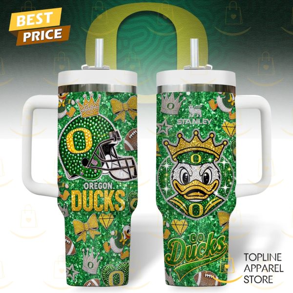 Oregon Ducks – Go Ducks Tumbler With Handle And Straw