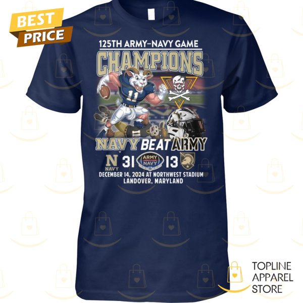 125th Army – Navy Game Champions Navy Midshipmen Beat Army Black Knights Unisex T-Shirt