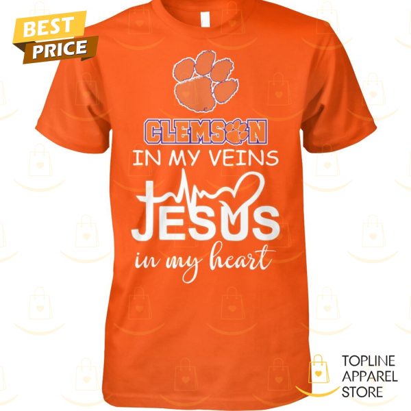 Clemson Tigers – Clemson In My Veins Jesus In My Heart Unisex T-Shirt