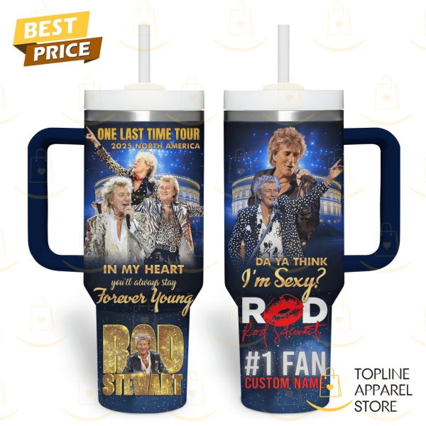 Personalized Rod Stewart One Last Time Tour 2025 North America Tumbler With Handle And Straw