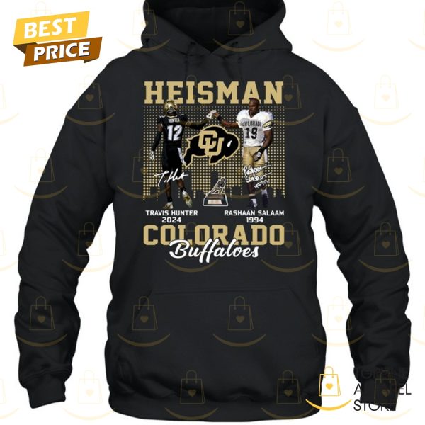 Heisman Travis Hunter  x Rashaan Salaam Signature Colorado Buffaloes Unisex T-Shirt