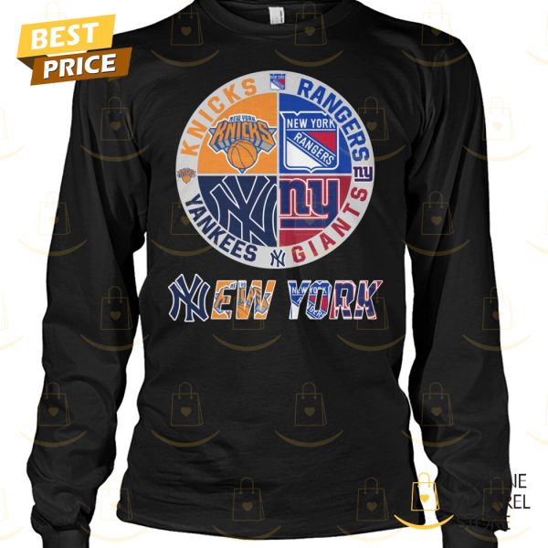 New York Knicks x New York Rangers x New York Yankees x New York Giants Unisex T-Shirt