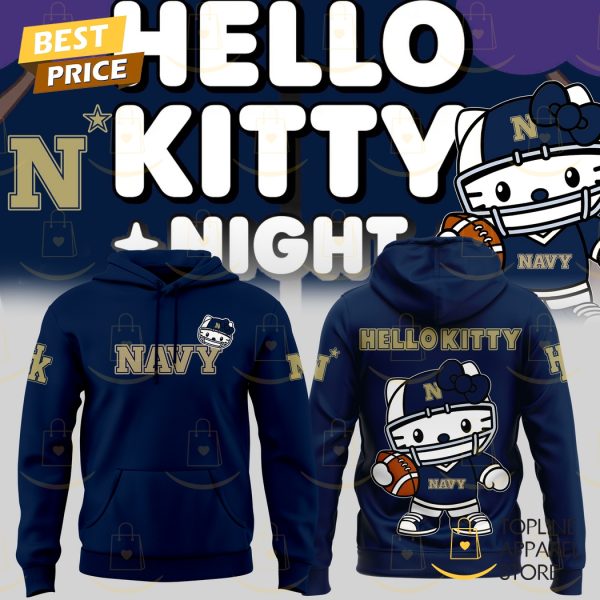 Hello Kitty x Navy Midshipmen Football Design Hoodie