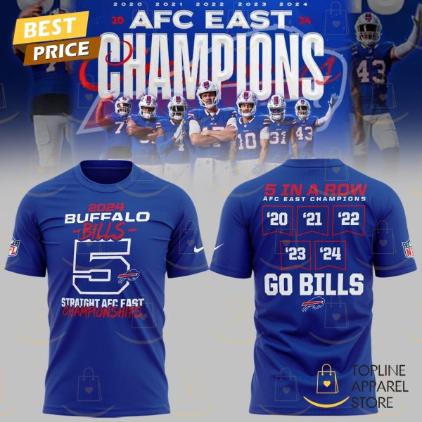 2024 AFC East Division Champions Buffalo Bills – Go Bills 3D T-Shirt