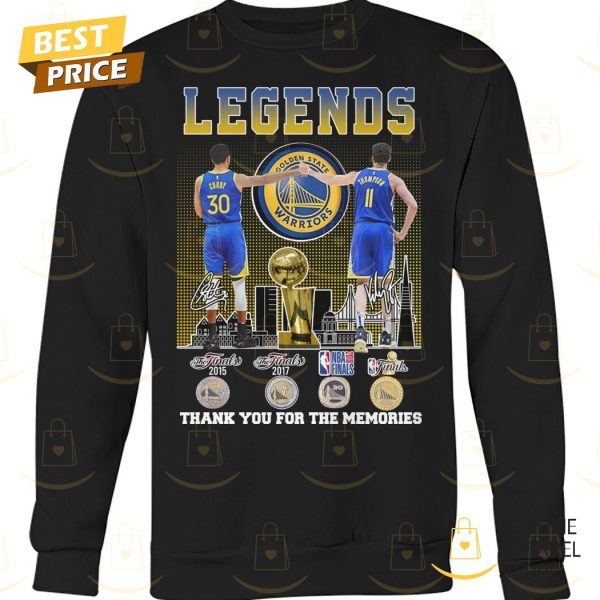 Golden State Warriors Stephen Curry x Klay Thompson Legends Signature Thank You For The Memories Unisex T-Shirt