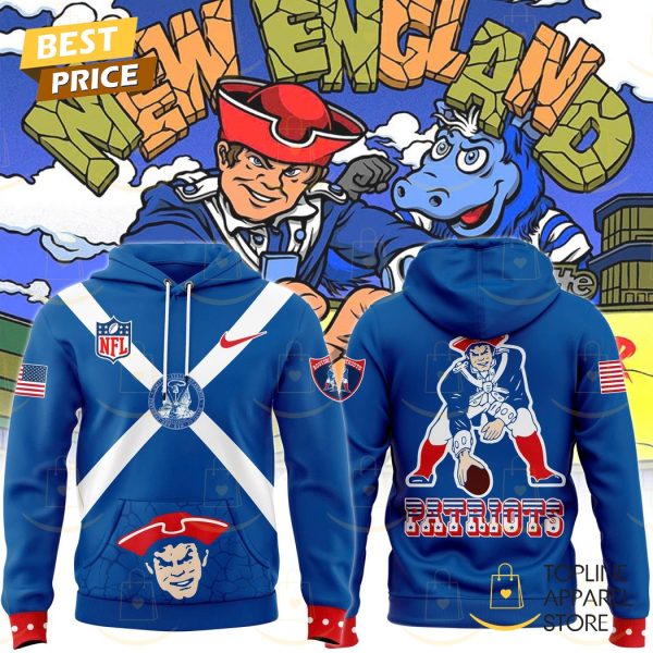 New England Patriots Throwback Threads Hoodie – Blue