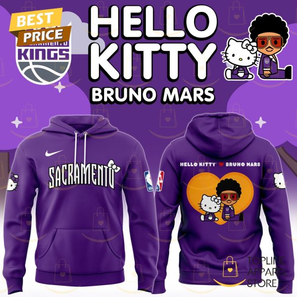 Sacramento Kings Bruno Mars And Hello Kitty Collab Hoodie