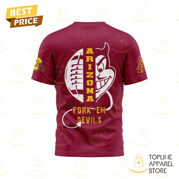 Arizona State Sun Devils College Football Olayoff Fork Em Devils 3D T-Shirt